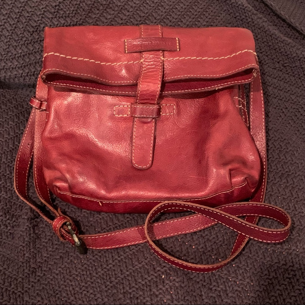 Frye Artisan Foldover Crossbody in Burnt Red